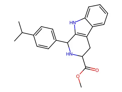methyl 1-(4-propan-2-ylphenyl)-2,3,4,9-tetrahydro-1H-pyrido[3,4-b]indole-3-carboxylate structure