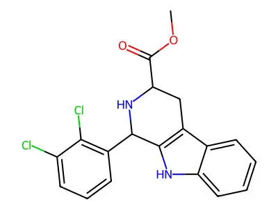 methyl 1-(2,3-dichlorophenyl)-2,3,4,9-tetrahydro-1H-pyrido[3,4-b]indole-3-carboxylate structure