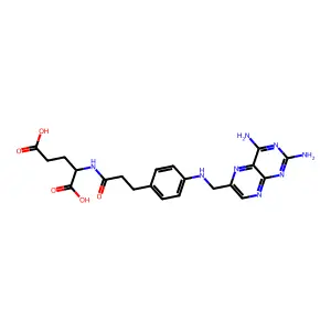 2-[3-[4-[(2,4-diaminopteridin-6-yl)methylamino]phenyl]propanoylamino]pentanedioic acid structure