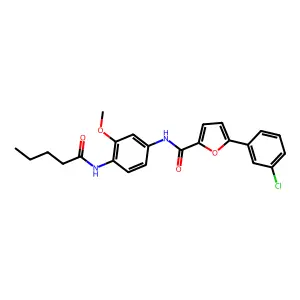 5-(3-chlorophenyl)-N-[3-methoxy-4-(pentanoylamino)phenyl]furan-2-carboxamide structure