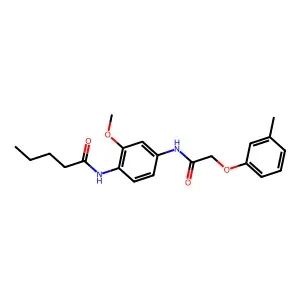 N-[2-methoxy-4-[[2-(3-methylphenoxy)acetyl]amino]phenyl]pentanamide structure