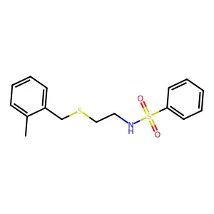 N-{2-[(2-methylbenzyl)sulfanyl]ethyl}benzenesulfonamide structure