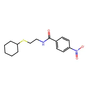 N-(2-cyclohexylsulfanylethyl)-4-nitrobenzamide structure