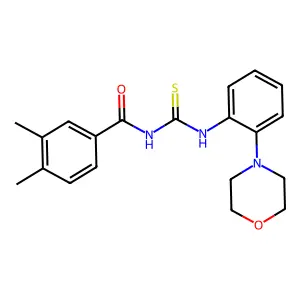 3,4-dimethyl-N-[(2-morpholin-4-ylphenyl)carbamothioyl]benzamide structure