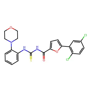 5-(2,5-dichlorophenyl)-N-[(2-morpholin-4-ylphenyl)carbamothioyl]furan-2-carboxamide structure