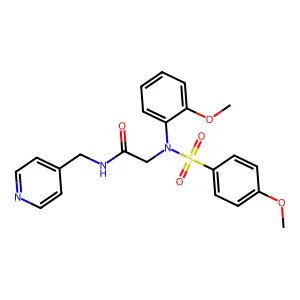 2-(2-methoxy-N-(4-methoxyphenyl)sulfonylanilino)-N-(pyridin-4-ylmethyl)acetamide structure