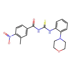 3-methyl-N-{[2-(morpholin-4-yl)phenyl]carbamothioyl}-4-nitrobenzamide structure