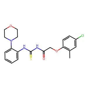 2-(4-chloro-2-methylphenoxy)-N-[(2-morpholin-4-ylphenyl)carbamothioyl]acetamide structure