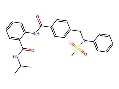 2-[[4-[(N-methylsulfonylanilino)methyl]benzoyl]amino]-N-propan-2-ylbenzamide structure