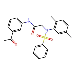 N-(3-acetylphenyl)-2-[N-(benzenesulfonyl)-2,5-dimethylanilino]acetamide structure