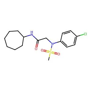 2-(4-chloro-N-methylsulfonylanilino)-N-cycloheptylacetamide structure