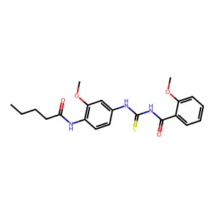 2-methoxy-N-[[3-methoxy-4-(pentanoylamino)phenyl]carbamothioyl]benzamide structure