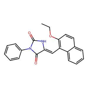 (5E)-5-[(2-ethoxynaphthalen-1-yl)methylidene]-3-phenylimidazolidine-2,4-dione structure