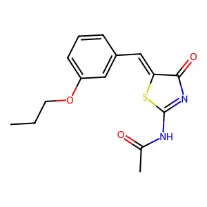 N-[(5Z)-4-oxo-5-[(3-propoxyphenyl)methylidene]-1,3-thiazol-2-yl]acetamide structure