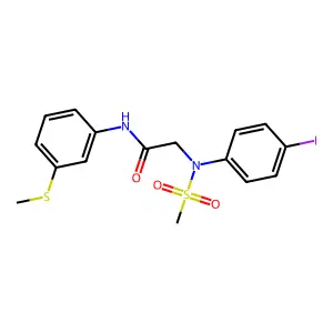 2-(4-iodo-N-methylsulfonylanilino)-N-(3-methylsulfanylphenyl)acetamide structure