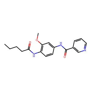N-[3-methoxy-4-(pentanoylamino)phenyl]pyridine-3-carboxamide structure