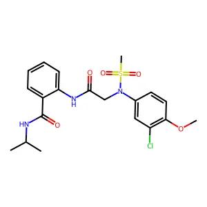 2-[[2-(3-chloro-4-methoxy-N-methylsulfonylanilino)acetyl]amino]-N-propan-2-ylbenzamide structure