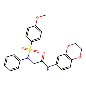 N-(2,3-dihydro-1,4-benzodioxin-6-yl)-2-(N-(4-methoxyphenyl)sulfonylanilino)acetamide structure