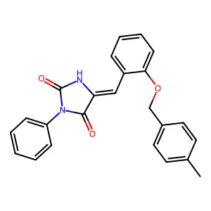 (5E)-5-{2-[(4-methylbenzyl)oxy]benzylidene}-3-phenylimidazolidine-2,4-dione structure