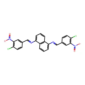 N,N'-bis[(E)-(4-chloro-3-nitrophenyl)methylidene]naphthalene-1,5-diamine structure