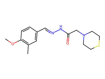N'-(4-methoxy-3-methylbenzylidene)-2-(4-thiomorpholinyl)acetohydrazide structure