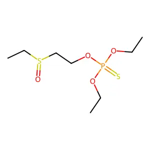 O,O-Diethyl O-2-ethylsulfinylethyl phosphorothioate structure