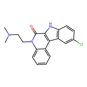 10-chloro-5-(2-dimethylaminoethyl)-7H-indolo(2,3-c)quinoline-6(5H)-one structure
