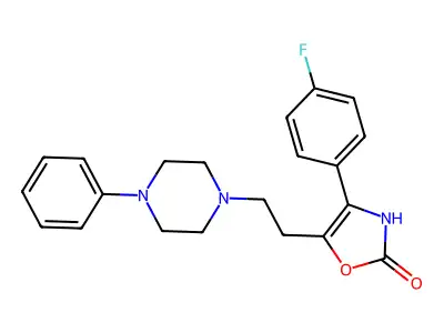 2(3H)-Oxazolone, 4-(4-fluorophenyl)-5-(2-(4-phenyl-1-piperazinyl)ethyl)- structure