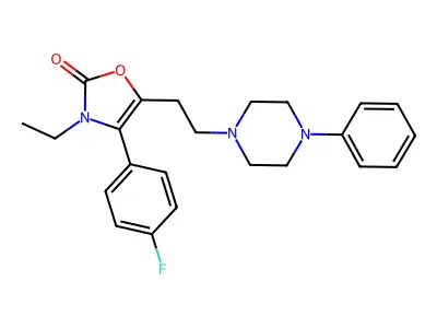 2(3H)-Oxazolone, 3-ethyl-4-(4-fluorophenyl)-5-(2-(4-phenyl-1-piperazinyl)ethyl)- structure
