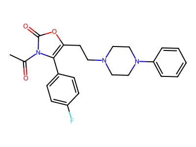 2(3H)-Oxazolone, 3-acetyl-4-(4-fluorophenyl)-5-(2-(4-phenyl-1-piperazinyl)ethyl)- structure