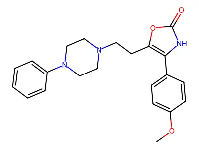 2(3H)-Oxazolone, 4-(4-methoxyphenyl)-5-(2-(4-phenyl-1-piperazinyl)ethyl)- structure