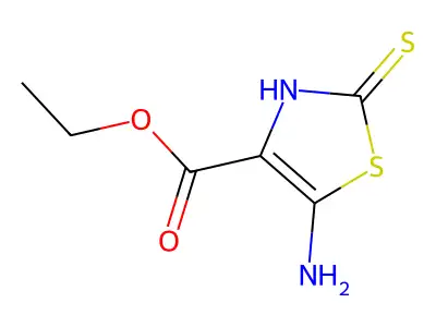 Ethyl 5-amino-2-sulfanylidene-2,3-dihydro-1,3-thiazole-4-carboxylate structure