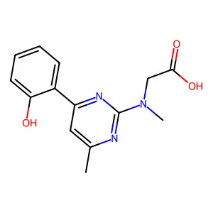 2-[[4-(2-Hydroxyphenyl)-6-methylpyrimidin-2-yl]-methylamino]acetic acid structure