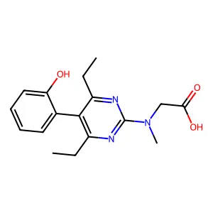 N-[4,6-Diethyl-5-(2-hydroxyphenyl)pyrimidin-2-yl]-N-methylglycine structure