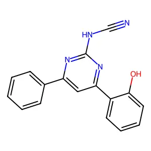 [4-(2-Hydroxyphenyl)-6-phenylpyrimidin-2-yl]cyanamide structure