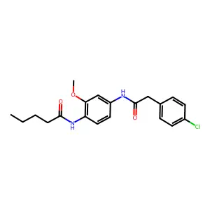N-(4-{[(4-chlorophenyl)acetyl]amino}-2-methoxyphenyl)pentanamide structure