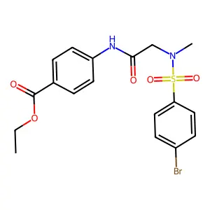 ethyl 4-({N-[(4-bromophenyl)sulfonyl]-N-methylglycyl}amino)benzoate structure