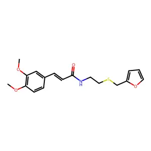 (E)-3-(3,4-dimethoxyphenyl)-N-[2-(furan-2-ylmethylsulfanyl)ethyl]prop-2-enamide structure