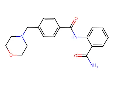 N-(2-carbamoylphenyl)-4-(morpholin-4-ylmethyl)benzamide structure