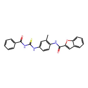 N-[4-(benzoylcarbamothioylamino)-2-methylphenyl]-1-benzofuran-2-carboxamide structure