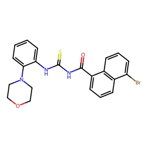 5-bromo-N-[(2-morpholin-4-ylphenyl)carbamothioyl]naphthalene-1-carboxamide structure