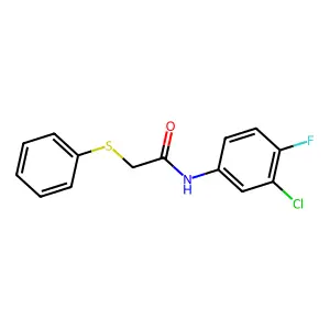 N-(3-chloro-4-fluorophenyl)-2-(phenylsulfanyl)acetamide structure