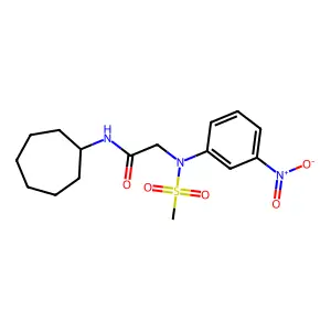 N-cycloheptyl-2-(N-methylsulfonyl-3-nitroanilino)acetamide structure