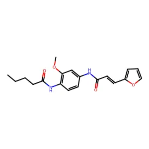 N-[4-[[(E)-3-(furan-2-yl)prop-2-enoyl]amino]-2-methoxyphenyl]pentanamide structure