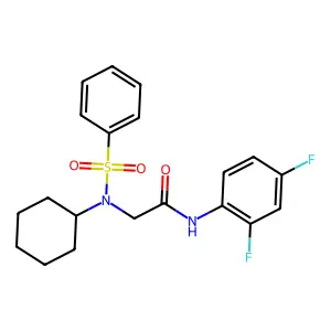 2-[benzenesulfonyl(cyclohexyl)amino]-N-(2,4-difluorophenyl)acetamide structure