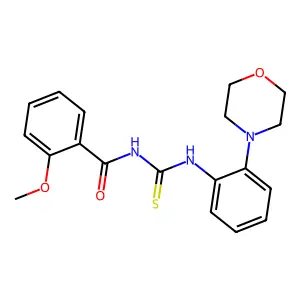 2-methoxy-N-[(2-morpholin-4-ylphenyl)carbamothioyl]benzamide structure