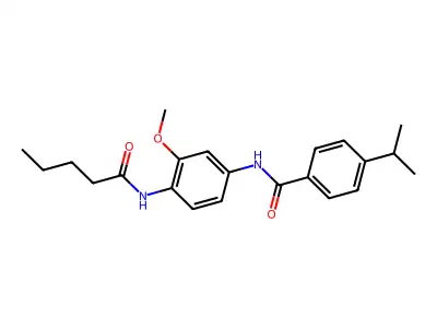 N-[3-methoxy-4-(pentanoylamino)phenyl]-4-propan-2-ylbenzamide structure