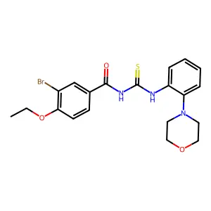 3-bromo-4-ethoxy-N-[(2-morpholin-4-ylphenyl)carbamothioyl]benzamide structure