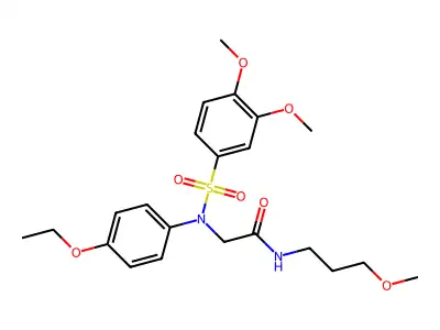 2-(N-(3,4-dimethoxyphenyl)sulfonyl-4-ethoxyanilino)-N-(3-methoxypropyl)acetamide structure