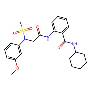 N-cyclohexyl-2-[[2-(3-methoxy-N-methylsulfonylanilino)acetyl]amino]benzamide structure